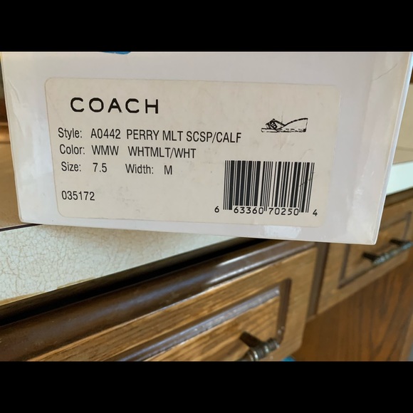 Coach logo multi Perry white wedge sandals - Picture 4 of 7